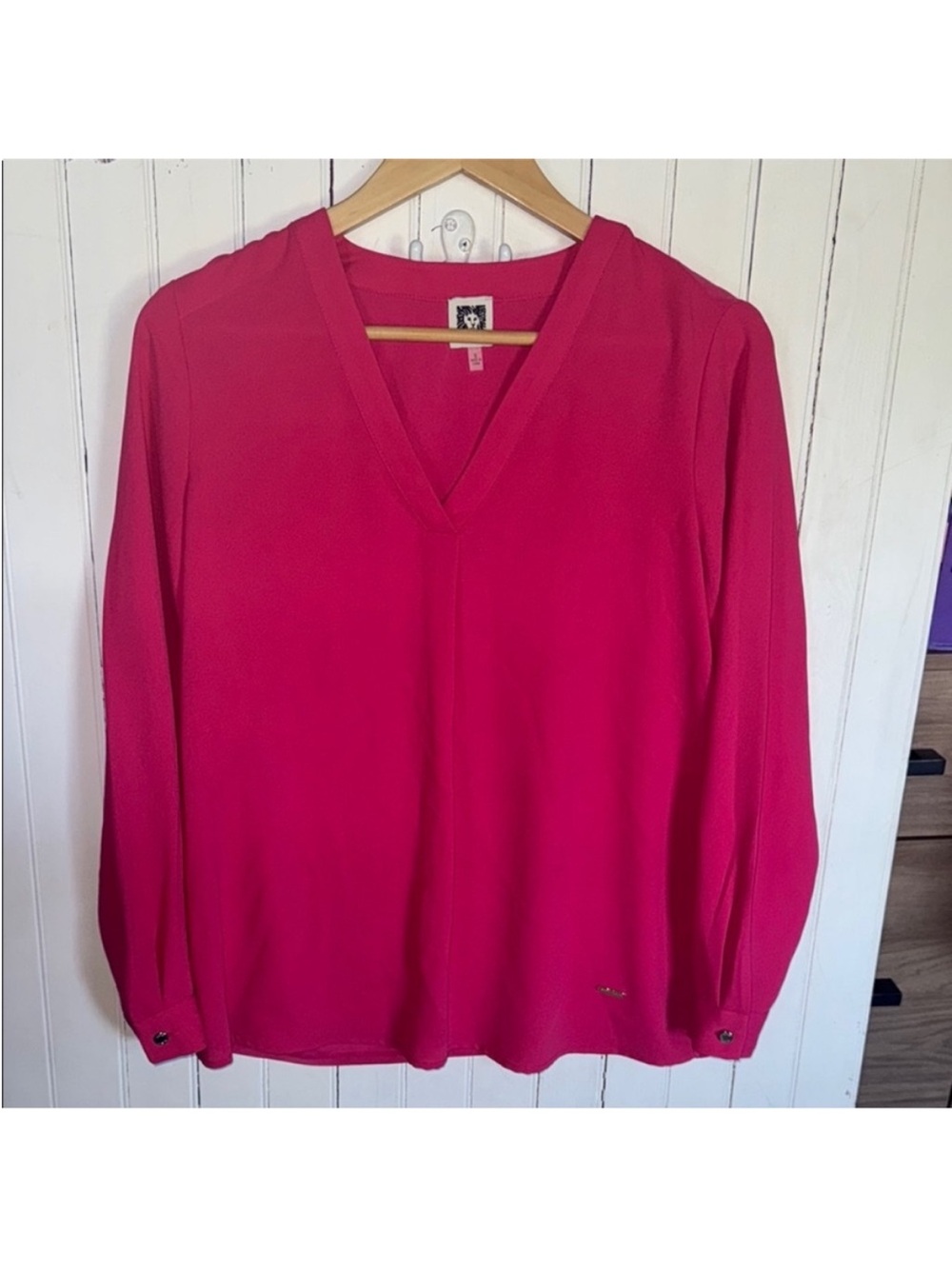 Anne Klein Blouse Hot Pink Size S